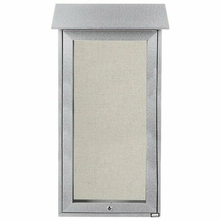 AARCO WDC4872 48in x 72in Enclosed Hinged Locking 2 Door Black Felt Message Board with Walnut Frame 116WDC4872